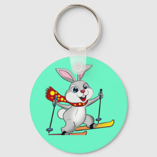 Ski Bunny - Funny and Cute Cartoon Keychain