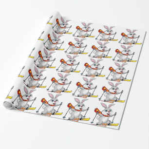 Ski Bunny - Funny and Cute Cartoon Wrapping Paper