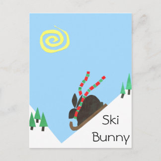 Ski Bunny Postcard