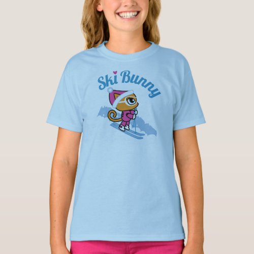 Ski Bunny Skiing Cat T_shirt by Cheeky Chats