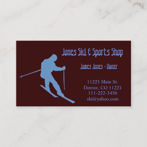 Customizable Ski Business Card