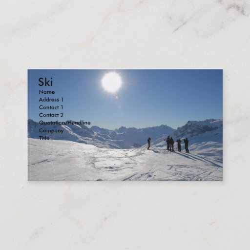 Customizable Ski Business Cards