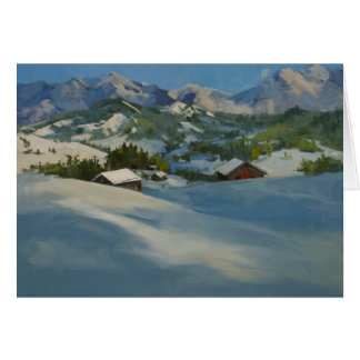 Ski Cabins in the Mountains Cards