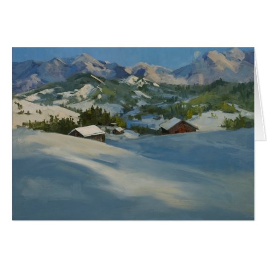 Ski Cabins in the Mountains Cards (Front Horizontal)