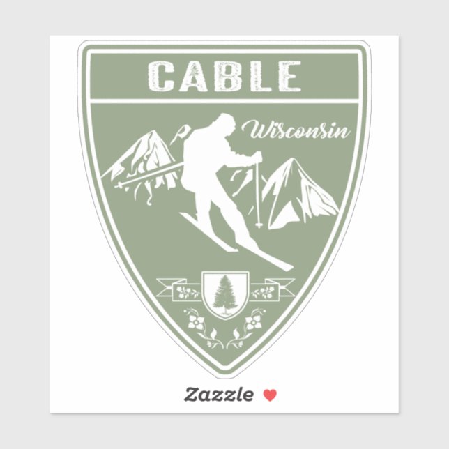 Ski Cable Wisconsin Sticker (Sheet)