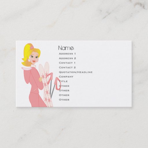 Customizable Ski Cards-Blond Business Card Template