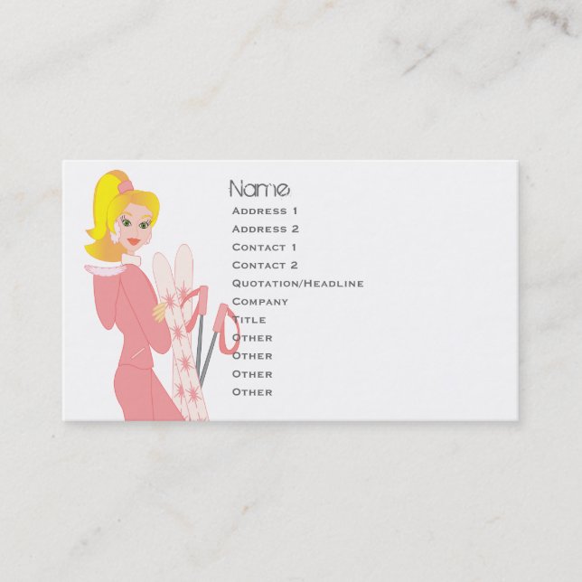 Ski Cards-Blond Business Card (Front)