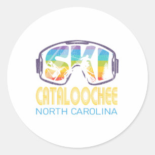 Ski Cataloochee North Carolina Skiing Vacation Classic Round Sticker