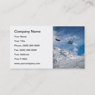 Ski chair lift business card