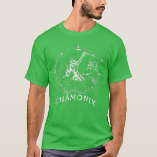Ski Chamonix, France Vintage Snow Skiing Vacation  T-Shirt