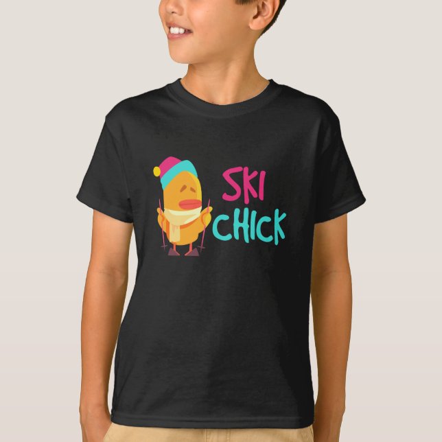 Ski Chick Skiing Winter Sports Chicks T-Shirt (Front)