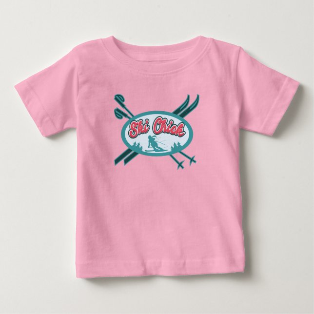 Ski Chick Snow Adventure Baby T-Shirt (Front)
