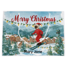 Ski Christmas for Santa Siamese Cat Lovers Snowy