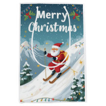 Ski Christmas with Santa Claus on the mountain 