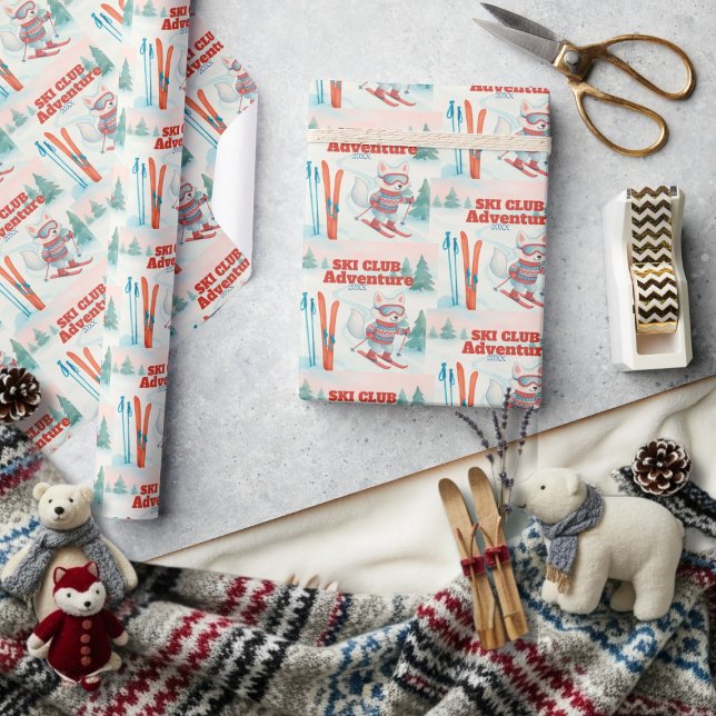 Ski Club Après Bébé  Arctic Fox Wrapping Paper (
Ski Club Après Bébé Arctic Fov Wrapping Paper)
