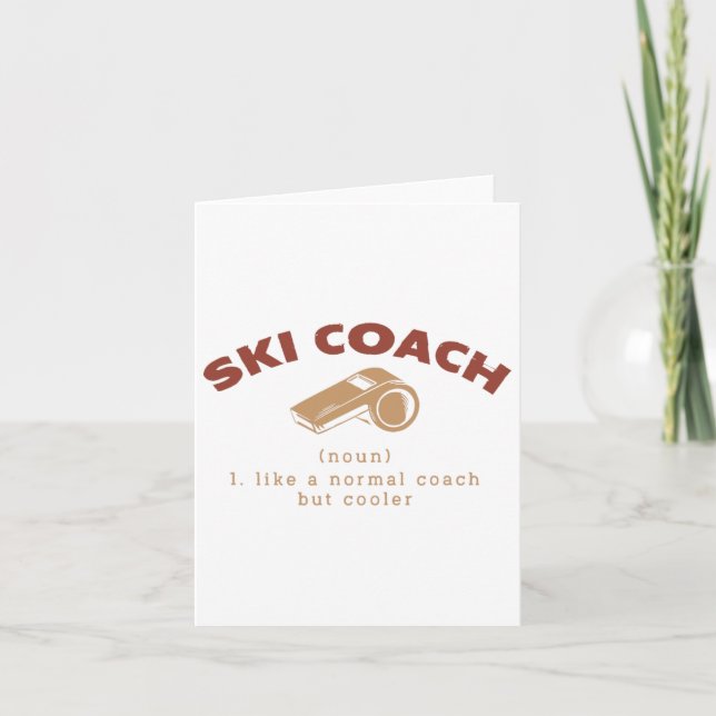Ski Coach Definition Funny Skiing Instructor Humor Card (Front)