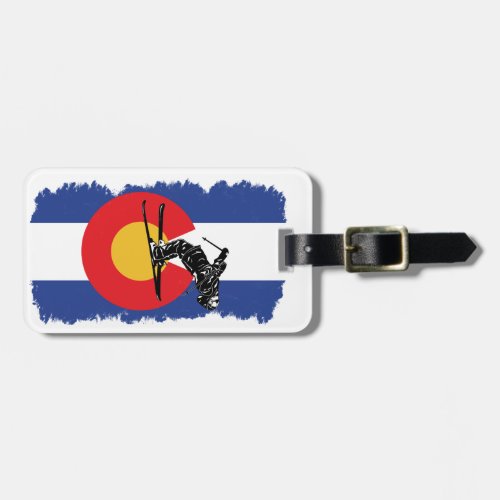 Ski Colorado Distressed Version Luggage Tag