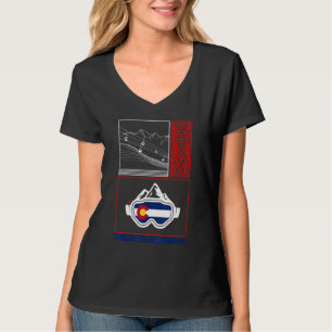 Ski Colorado Ski Mountain Skiing Snowboard Retro W T-Shirt