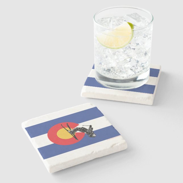 Ski Colorado Stone Coaster (Side)