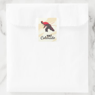Ski Colorado travel poster Giant Coffee Mug Square Sticker