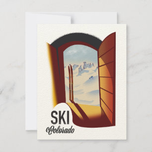Ski Colorado vintage style travel poster