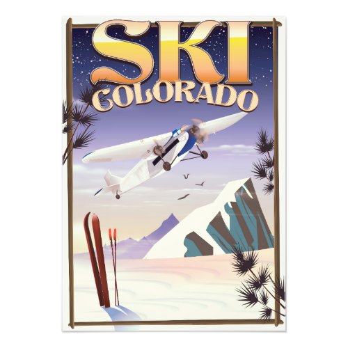 Ski colorado vintage travel poster