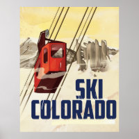 Ski! Colorado vintage travel poster
