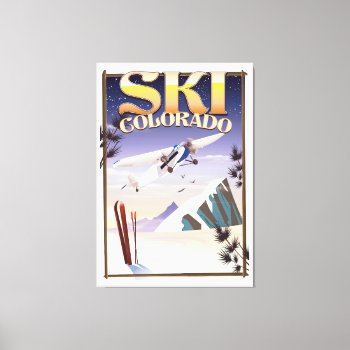 Ski Colorado Vintage Travel Poster Canvas Print by bartonleclaydesign at Zazzle