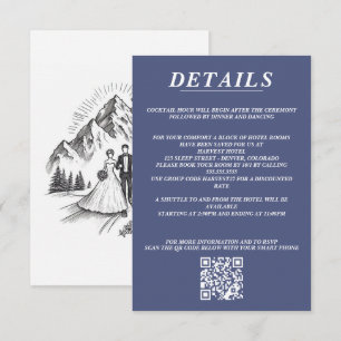 Ski Couple QR Code and Details Enclosure Card