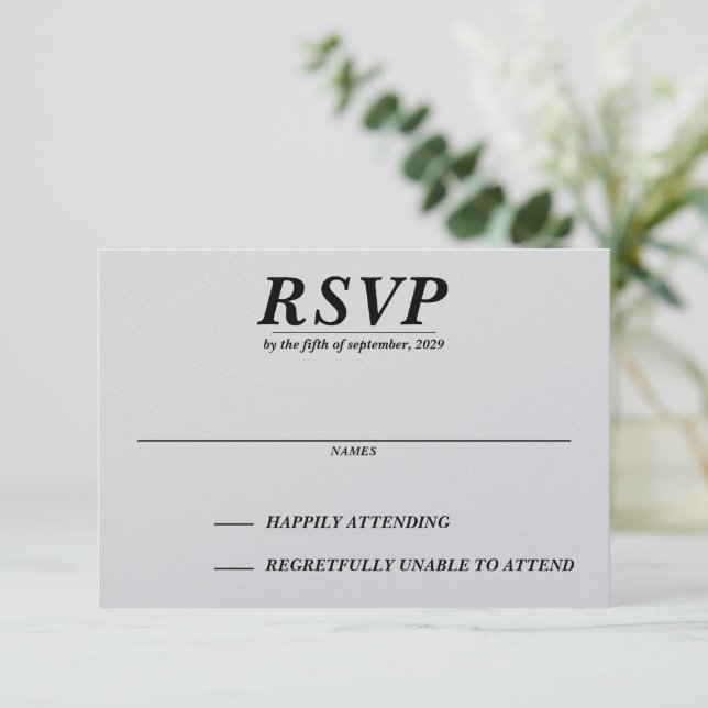 Ski Couple RSVP Card (Standing Front)