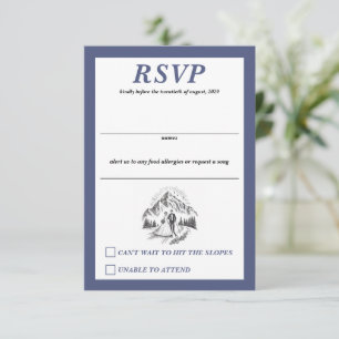 Ski Couple Wedding RSVP Card