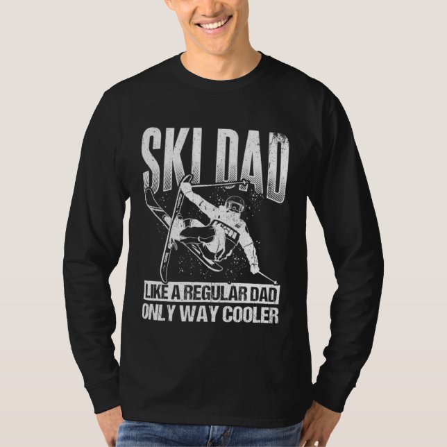 Ski Dad Cool Dad Best Dad Mountains Skiing Winters T-Shirt (Front)
