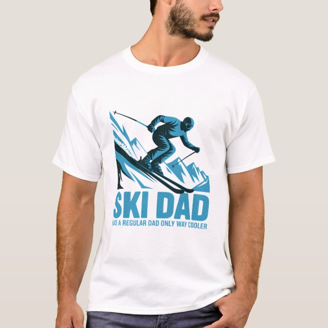 Ski Dad Cool Mountain Design T-Shirt (Front)