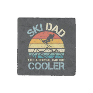 Ski Dad Father's Day Gift Hobbies Stone Magnet