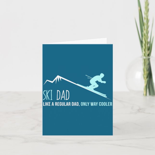 Ski Dad Funny Cute Winter Skiing Gift  Card (Front)