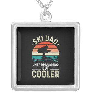 Ski Dad Silver Plated Necklace