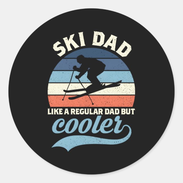 Ski Dad Skiing Skiing Dad Classic Round Sticker (Front)