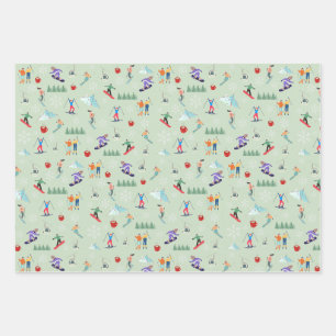 Ski Day Wrapping Paper - Flat Sheets