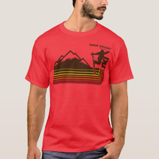 Ski Deer Valley 70S Retro Stripe T-Shirt