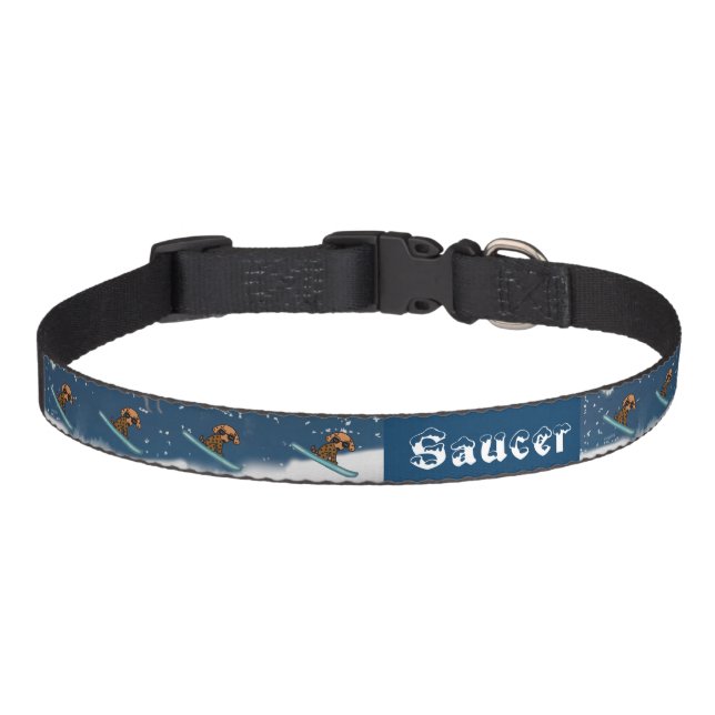 Ski Dog Custom Name Dog Collar (Front)