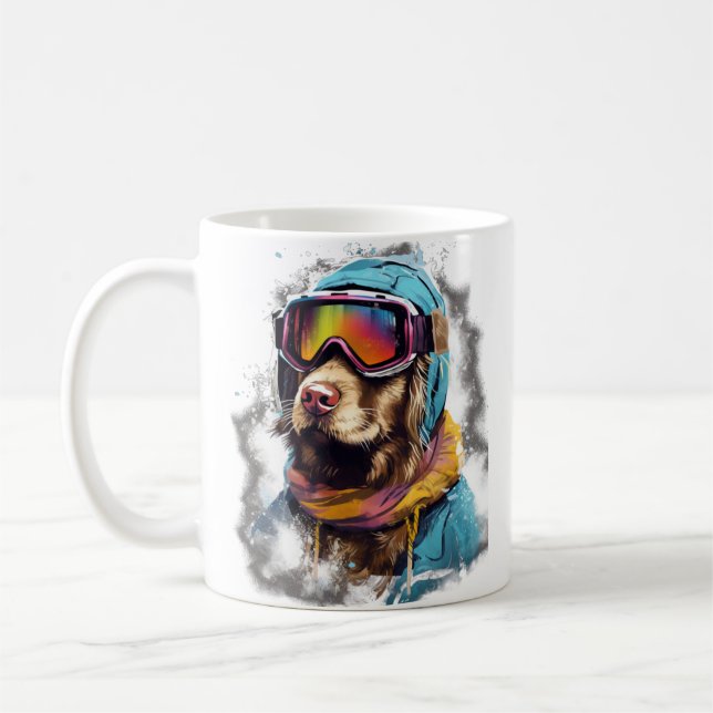 Ski Dog in Ski Googles  2 Coffee Mug (Left)