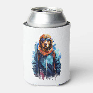 Ski Dog in Ski Googles  5 Can Cooler