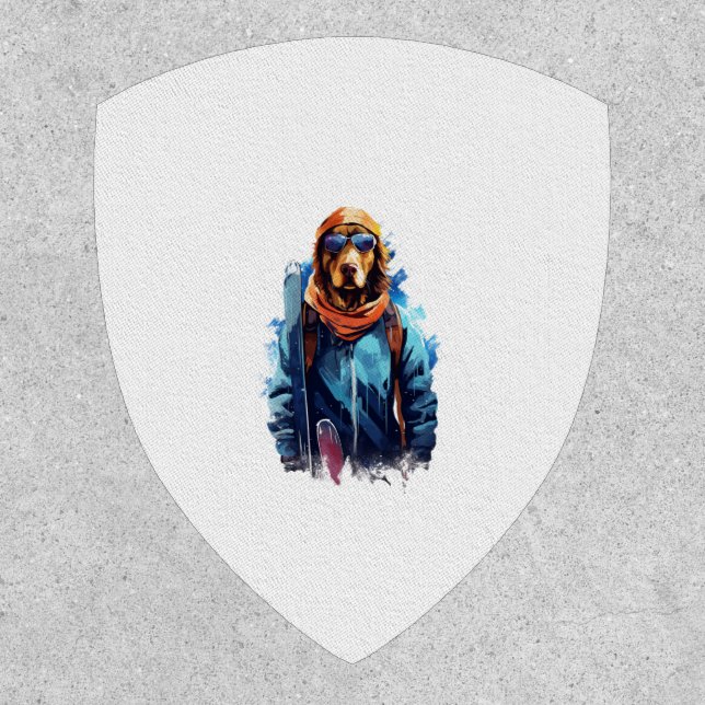 Ski Dog in Ski Googles  5 Patch (Front)