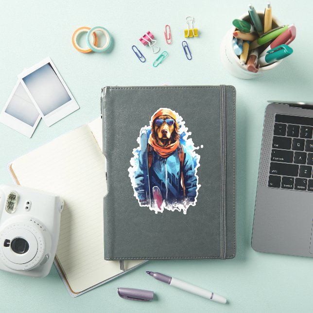 Ski Dog in Ski Googles  5 Sticker (iPad Cover)