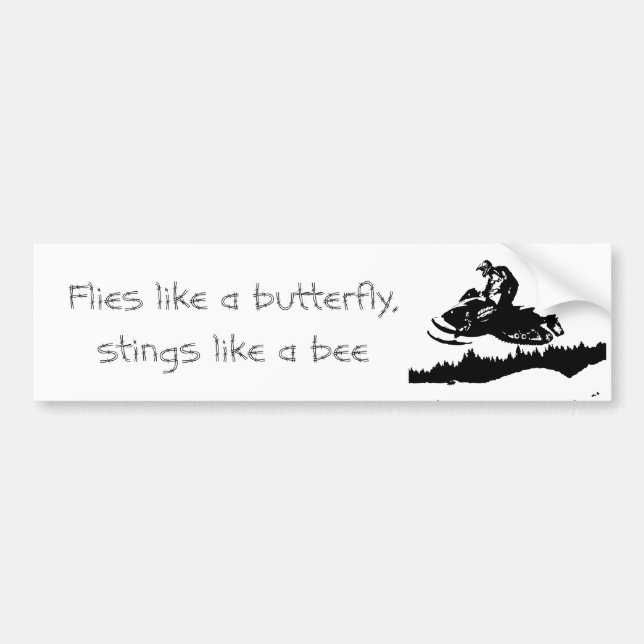 ski-doo-bkg.ai, Flies like a butterfly, stings ... Bumper Sticker (Front)