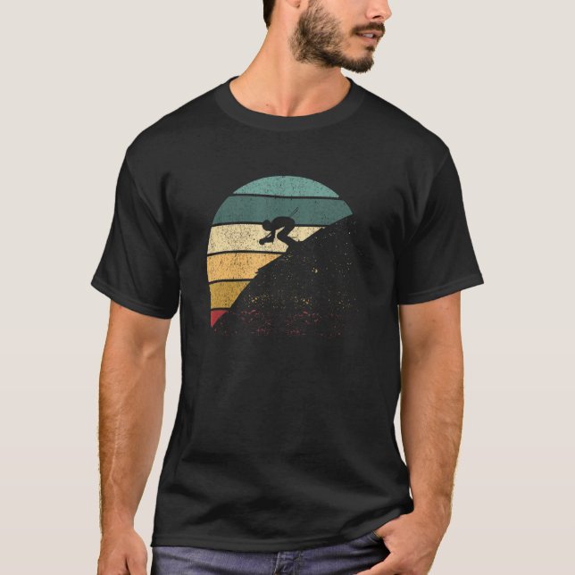 Ski Downhill Funny Drifting Skier Snow Winter Spor T-Shirt (Front)