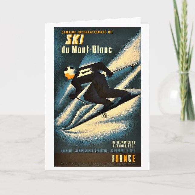 Ski du Mont-Blanc Vintage Travel Poster Card (Front)