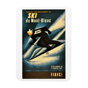 Ski du Mont-Blanc Vintage Travel Poster Magnet