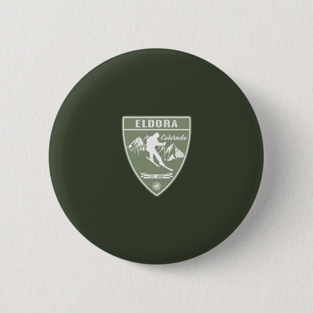 Ski Eldora Colorado Button (Front)