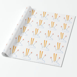 Ski Equipment Wrapping Paper